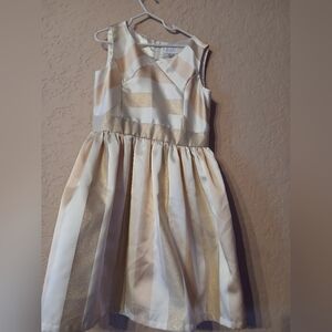 The Children's Place Gold and Cream Striped Dress